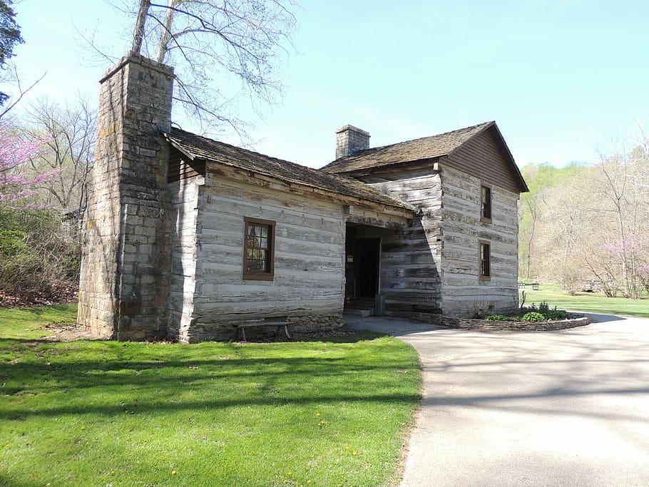 pioneer, cabin, log, home, house, rustic, old, log cabin, wood, HD wallpaper