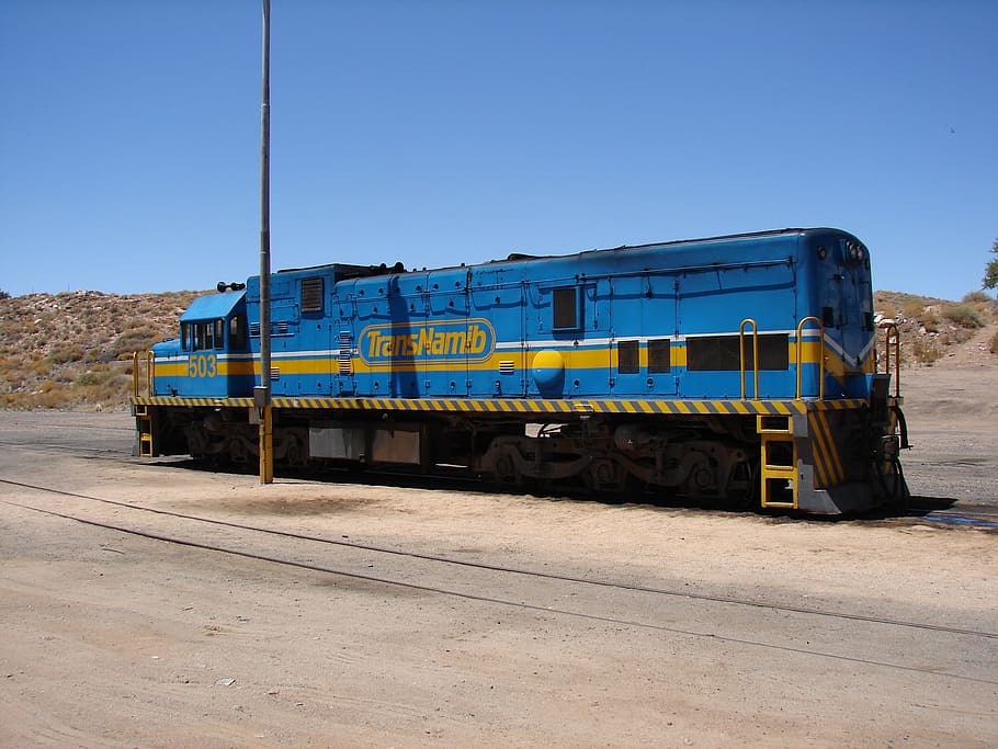 Namibia, Locomotive, Railway, transportation, clear sky, highway HD wallpaper