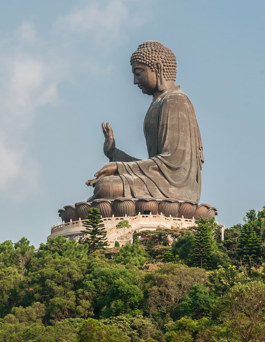 Gautama Buddha figurine, giant buddha, tian tan, wisdom, serenity