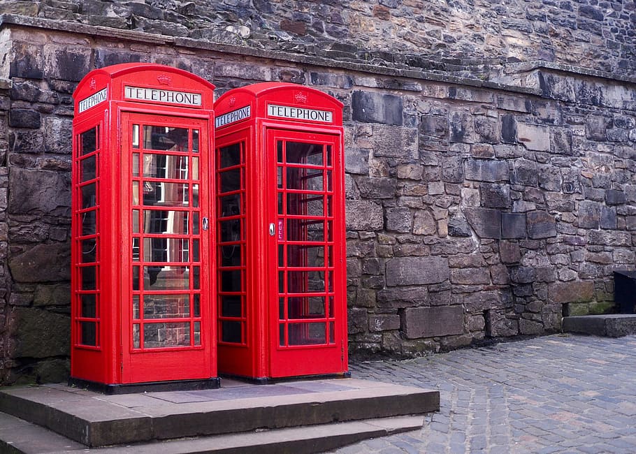 United Kingdom, Telephone Box, red telephone box, telephone Booth, HD wallpaper