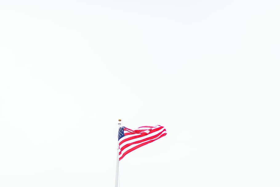 USA flag, flag of United States of America on pole, american flag HD wallpaper