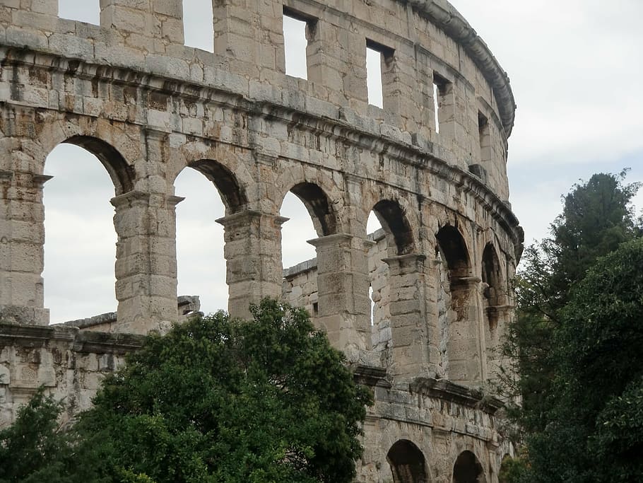 colosseum, antique, building, coliseum, roman, amphitheater HD wallpaper