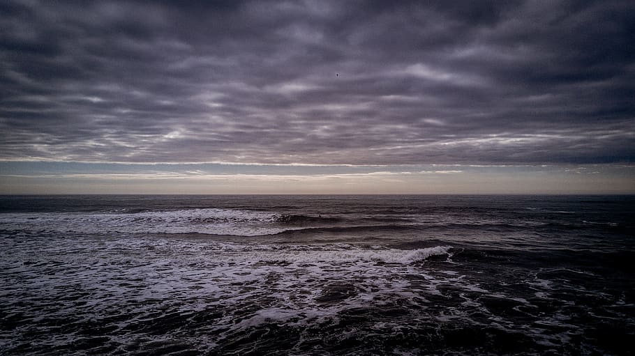 waves, clouds, ocean, uav, drone, sea, water, sky, cloud - sky HD wallpaper