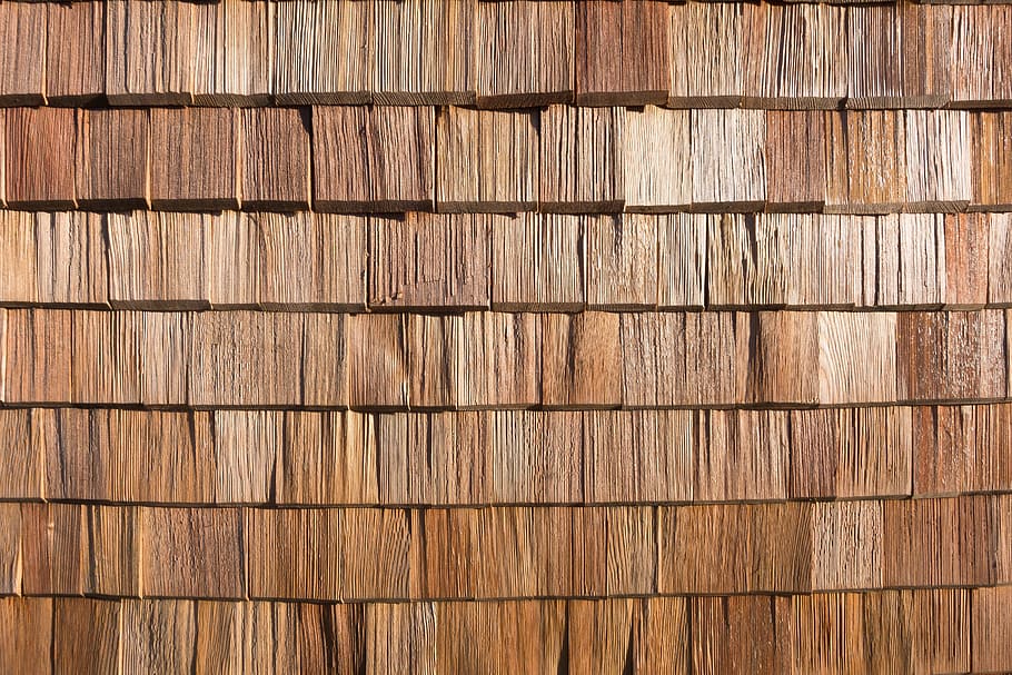 wooden wall interior design, shingle, facade cladding, wood shingle HD wallpaper