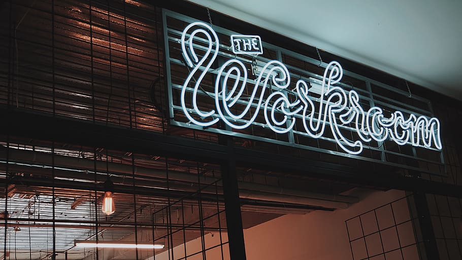 architecture, building, infrastructure, neon, lights, signage HD wallpaper