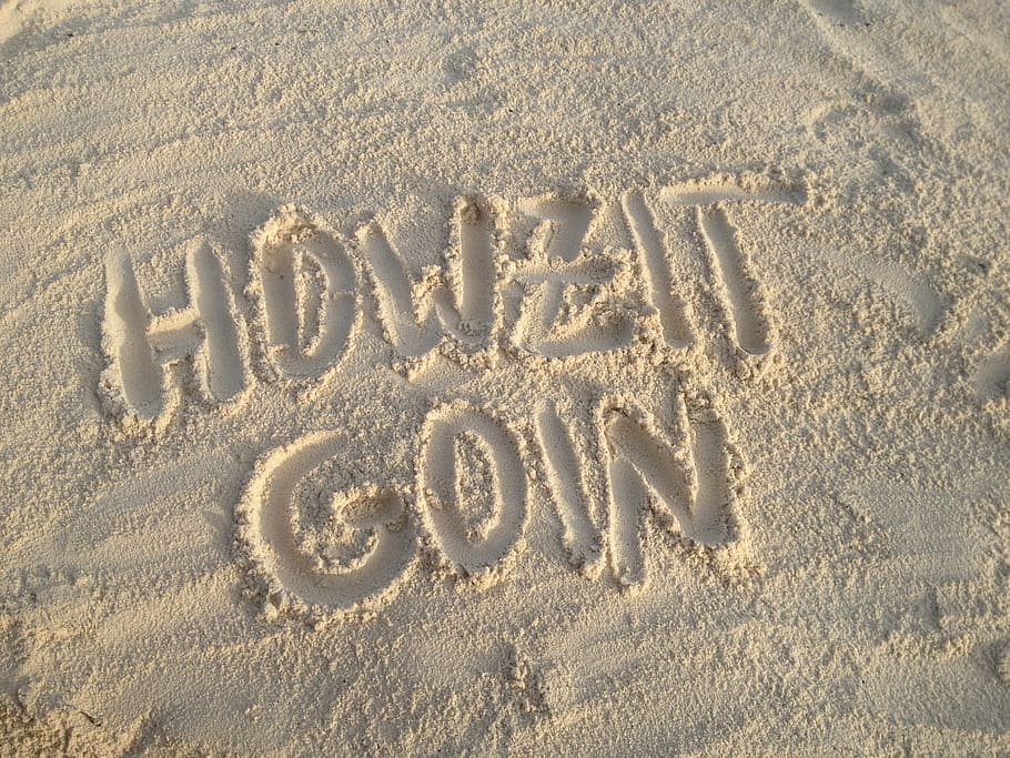 beach, holiday, sea, sand, land, text, nature, creativity, no people HD wallpaper