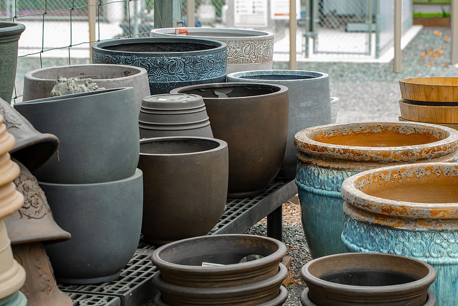 pots, greenhouse, nursery, spring, no people, day, still life HD wallpaper