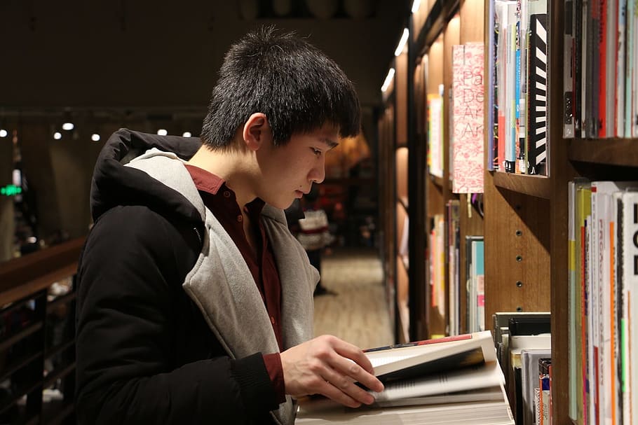 reading, bookstore, be quiet, publication, shelf, bookshelf HD wallpaper