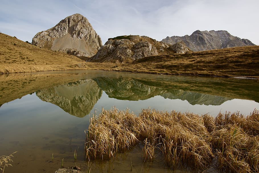 Lake, Mountain, Reflections, Landscape, nature, water, scenics HD wallpaper