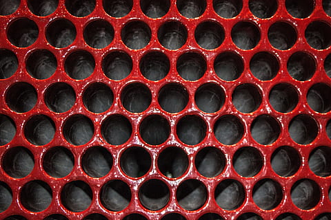 red and black holes, Grill, Car, Tractor, Honeycomb, circle HD wallpaper