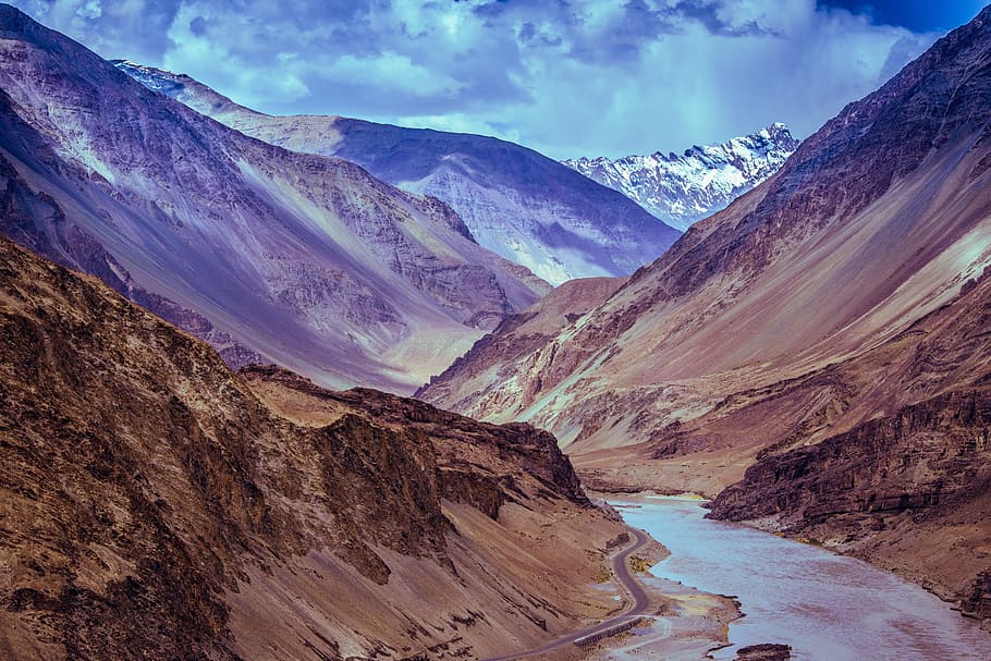 HD wallpaper: brown canyon and river, mountains, leh, ladakh, india,  kashmir | Wallpaper Flare