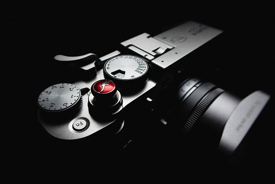 close-up photography of gray camera, black bridge camera close-up photo HD wallpaper