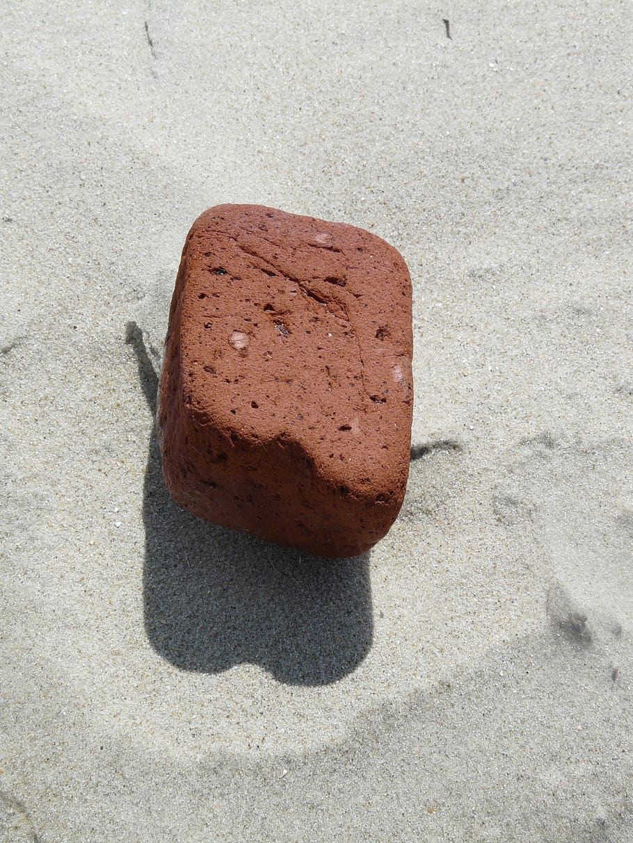 stone, brick, sea, beach, sand, red, food and drink, sunlight HD wallpaper