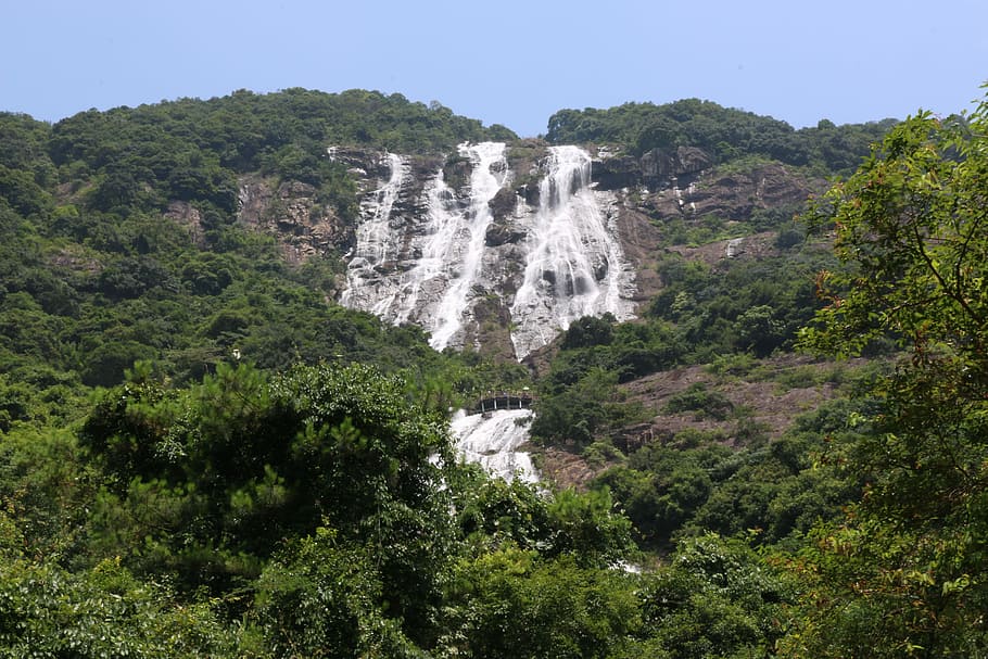 Mountain, Water, Tree, Falls, whitewater village, canton, waterfall HD wallpaper
