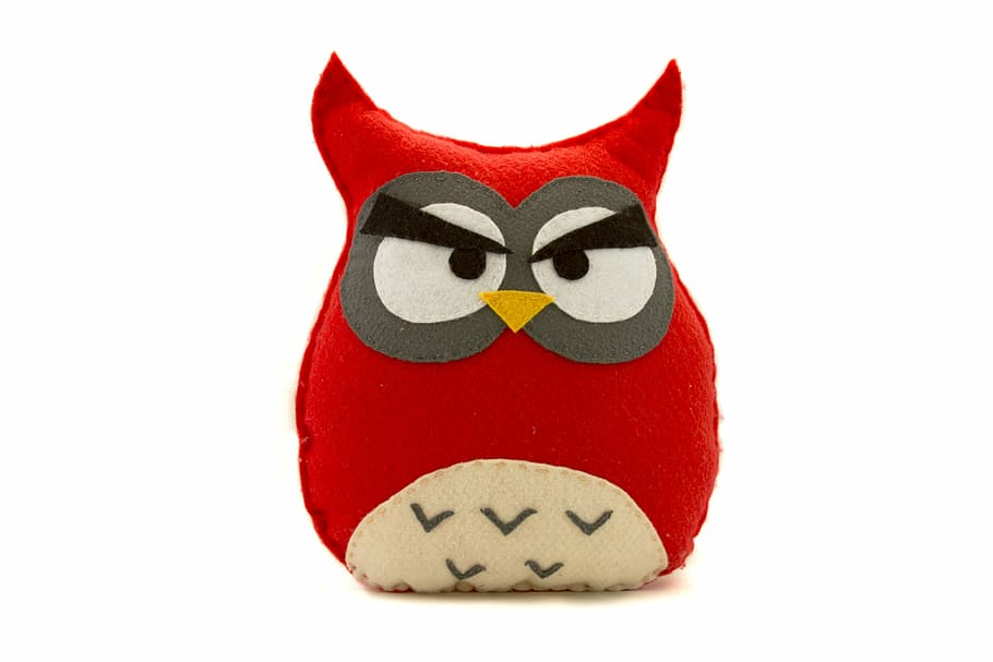 red owl plush toy, sowa, the mascot, pet, eyes, child, beast, HD wallpaper