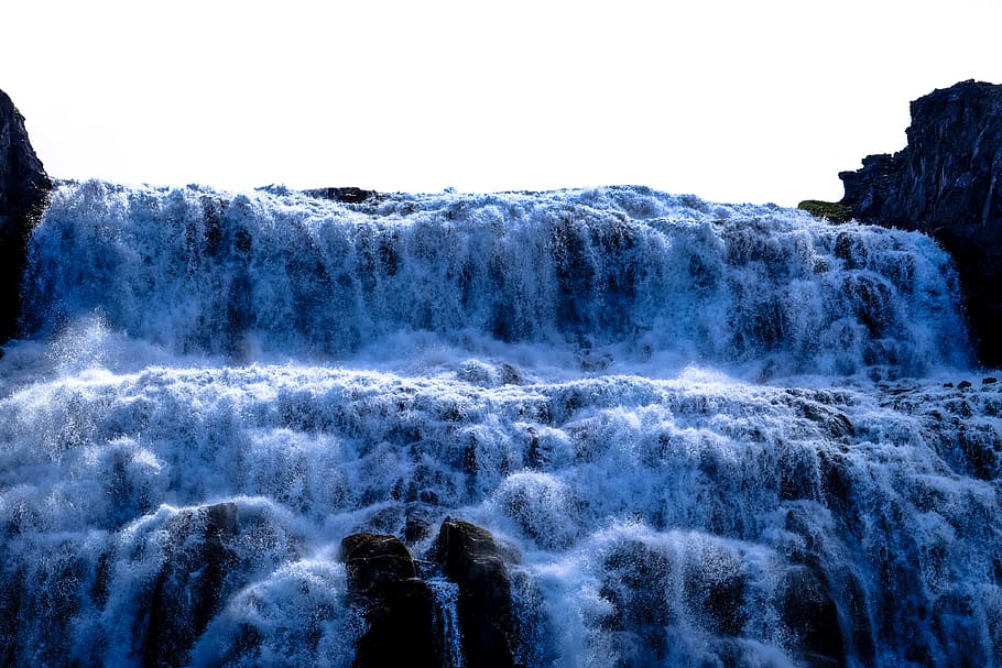 cold, snow, landscape, nature, blur, cascade, daylight, environment HD wallpaper