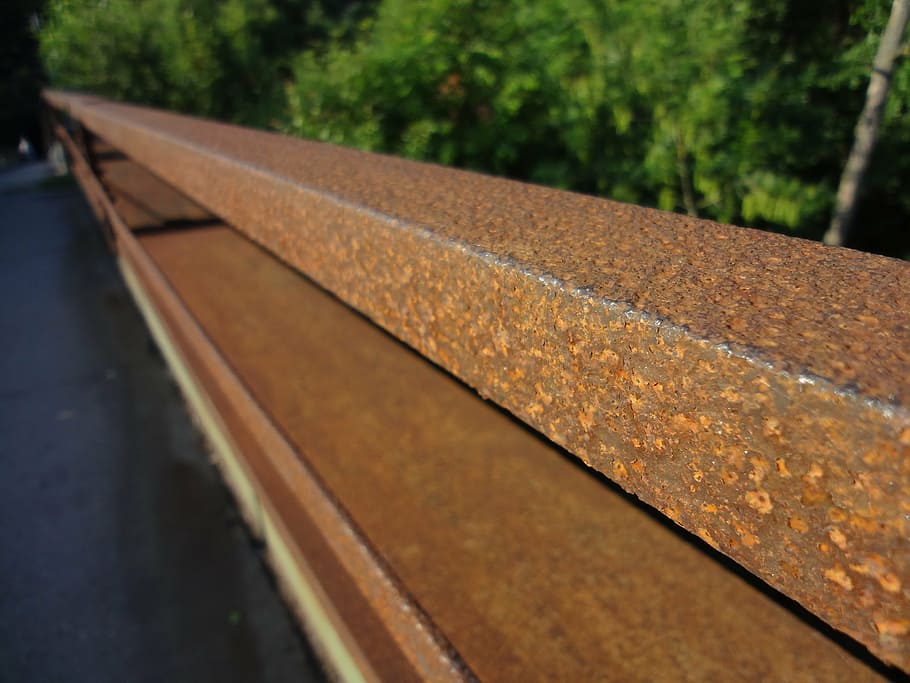 railing, bridge, stainless, rusty, train, railway, no people HD wallpaper