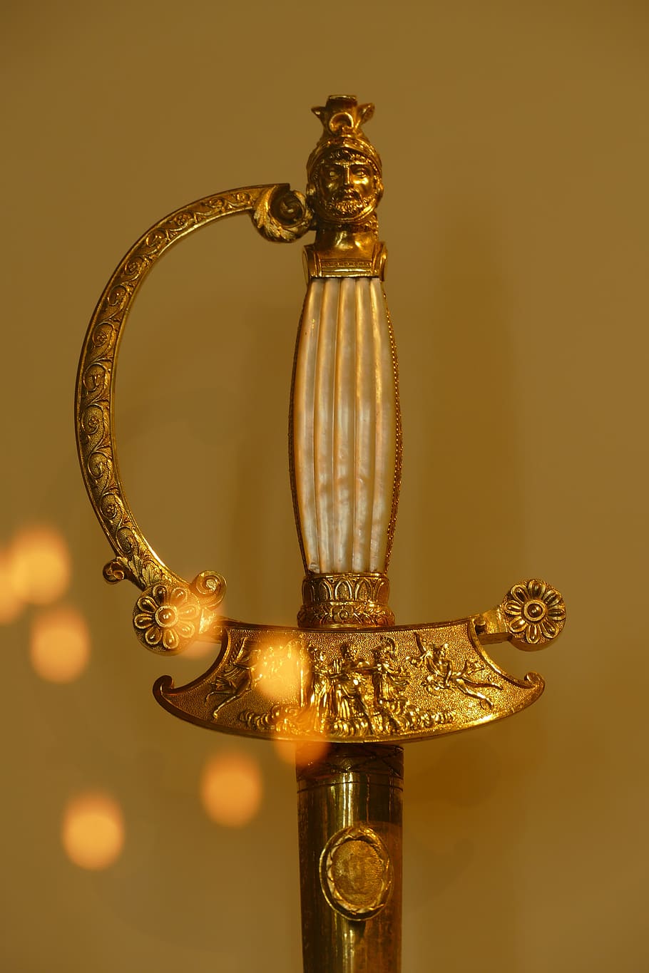 sword, weapon, napoleon, gold, gilt, hilt, history, decoration, HD wallpaper
