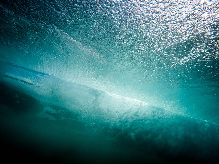 body of water, photo of body of water, ocean, bubble, swell, blue HD wallpaper