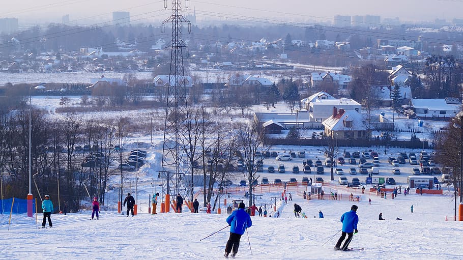 up chrobry, winter, elbląg, stok, skis, snow, poland, snowboarding, HD wallpaper