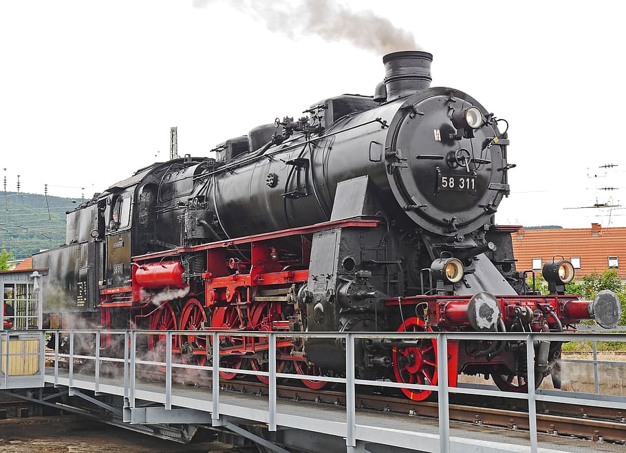 black train, Steam Locomotive, Railway, hub, historically, nostalgia, HD wallpaper