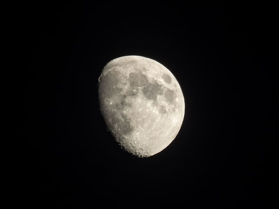 Moon, astronomy, dark, night, sky, stars, Nature, Space, full Moon HD wallpaper