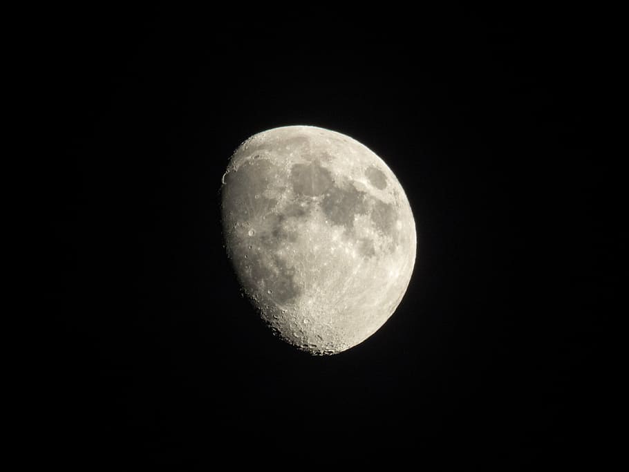 moon digital wallpaper, photo, dark, night, sky, astronomy HD wallpaper