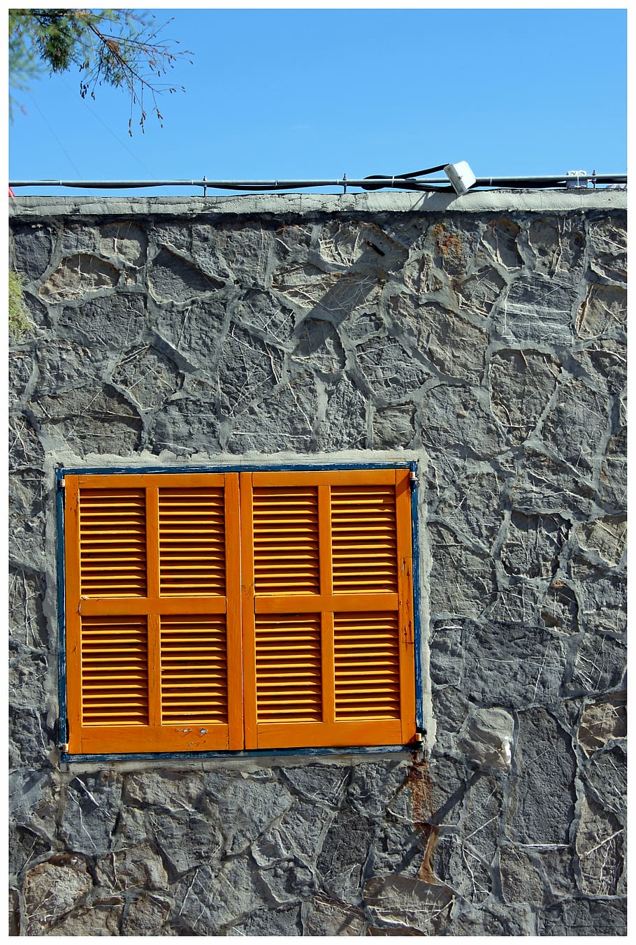window, yellow, window frames, wood, home, lamellar, stone HD wallpaper