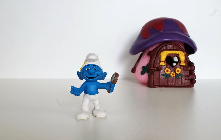 smurf, smurfs, figure, toys, decoration, collect, blue, figurine, HD wallpaper