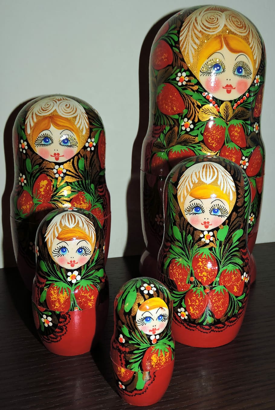 Matryoshka, Doll, Russia, Souvenir, Game, nestable, five, colorful, HD wallpaper