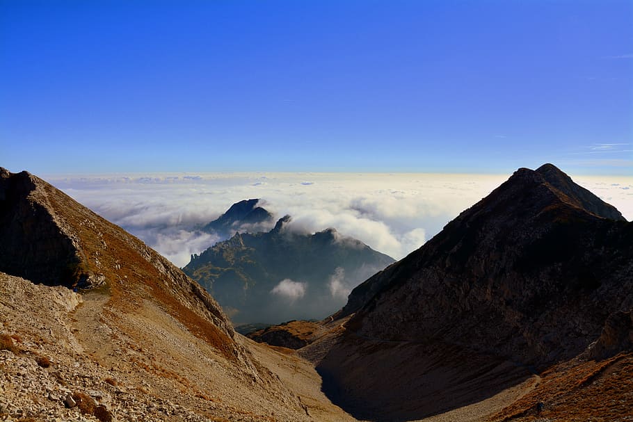 Mountains, Clouds, Landscape, sky, carega, italy, small dolomites HD wallpaper