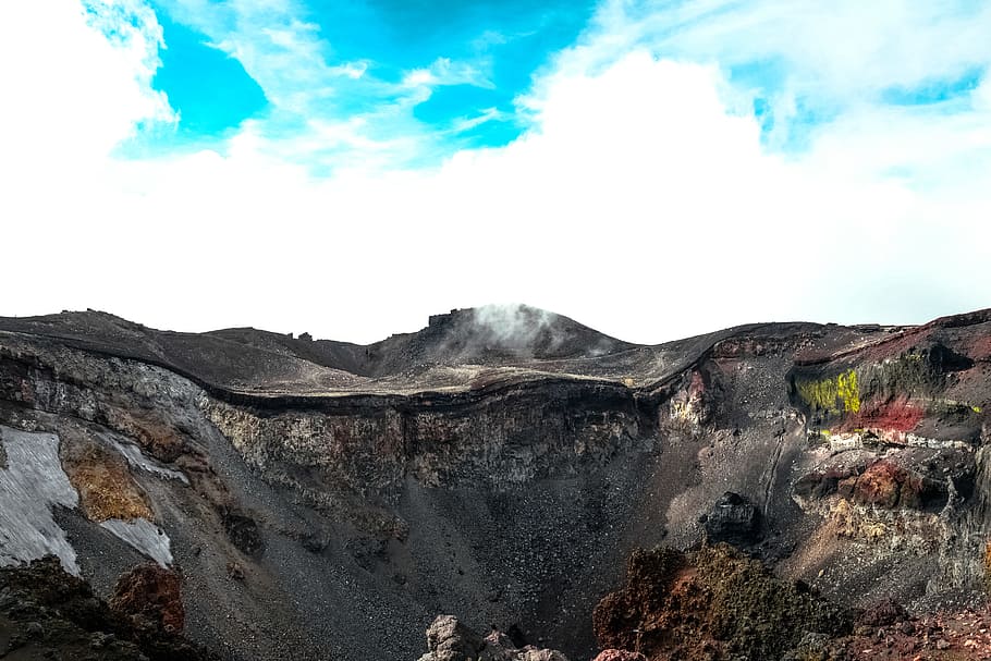 landscape, nature, sky, clouds, colors, crater, daylight, geological HD wallpaper