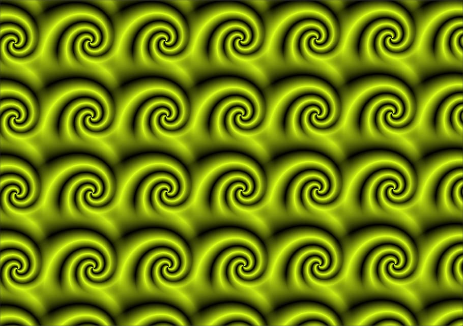 background, wave, spirals, texture, decorative, color, green HD wallpaper