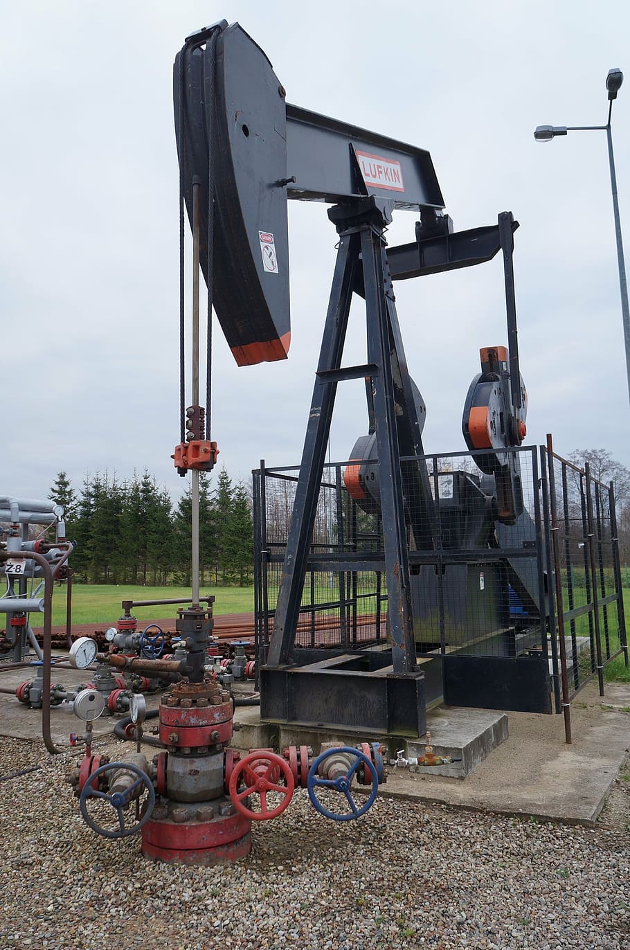 pumpjack, petroleum, mine, sky, machinery, day, nature, construction industry HD wallpaper