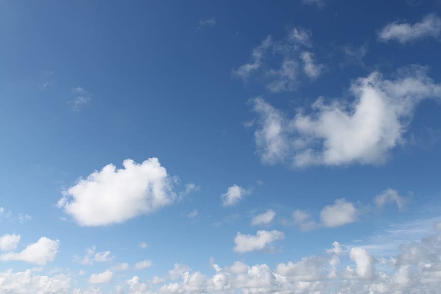 white clouds under blue sky, summer, blue sky clouds, landscape HD wallpaper