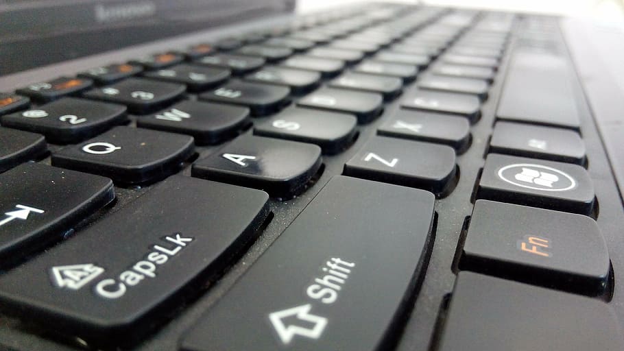 macro shot photography of keyboard, computer, laptop keyboard HD wallpaper