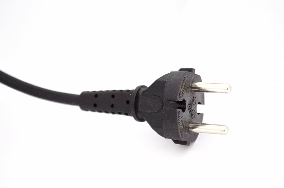 plug, socket, the round socket, isolated, black jack, power cable HD wallpaper