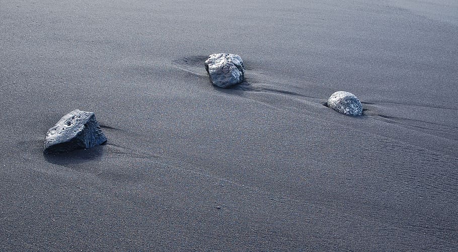 black, sand, beach, stone, tenerife, moist, seaside, nature HD wallpaper