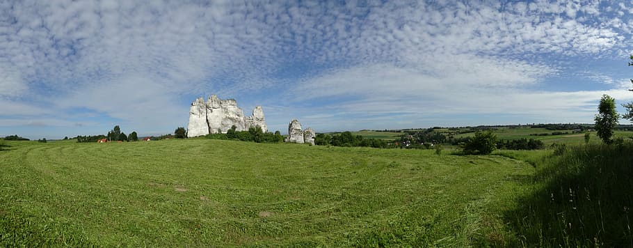 jerzmanowice, poland, rocks, limestone, nature, landscape, history HD wallpaper