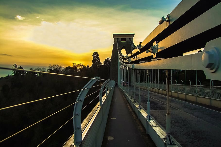 bristol, bridge, building, bridge - Man Made Structure, sunset HD wallpaper