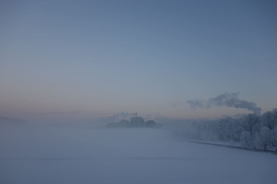 winter, peter, sky, beach, smoke, construction, nature, city HD wallpaper