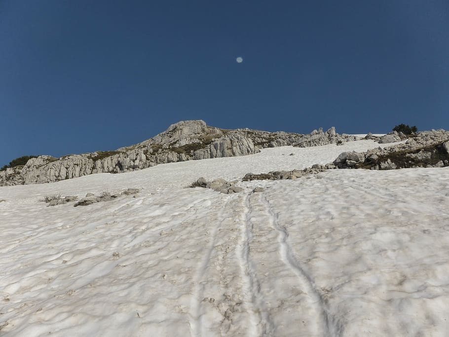 snow, luna, sky, tranquility, moon, nature, beauty in nature HD wallpaper