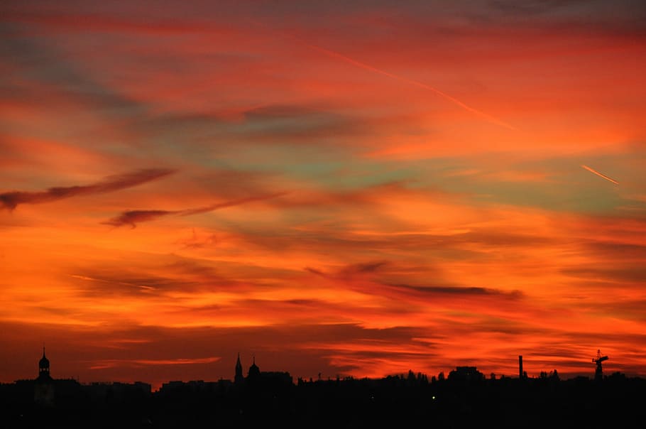 West, Sun, Clouds, the sun, sky, sunset, cloud - sky, silhouette HD wallpaper