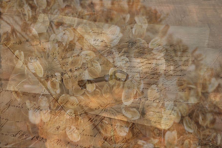 brown paper with key wallpaper, letters, handwriting, old, antique HD wallpaper