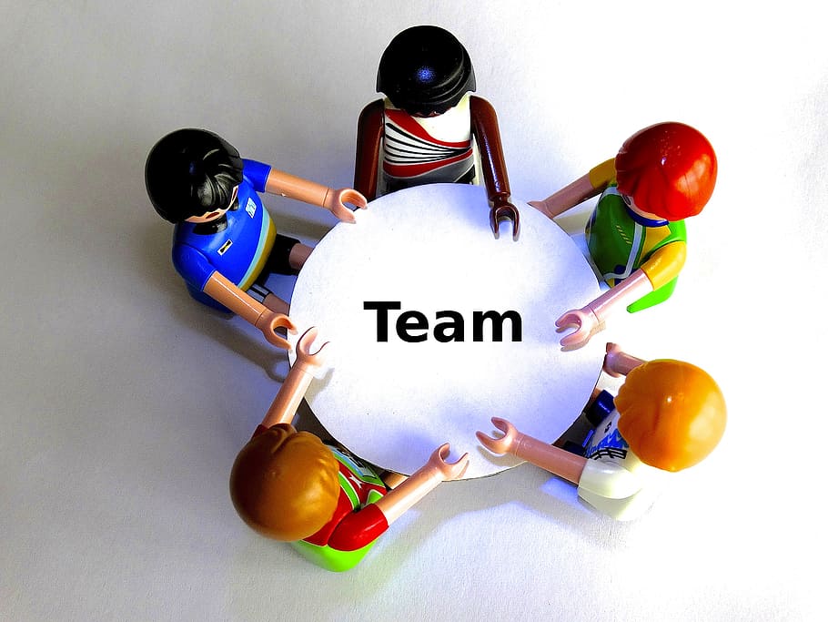 team, table, playmobil, round table, talk, consulting, marketing HD wallpaper