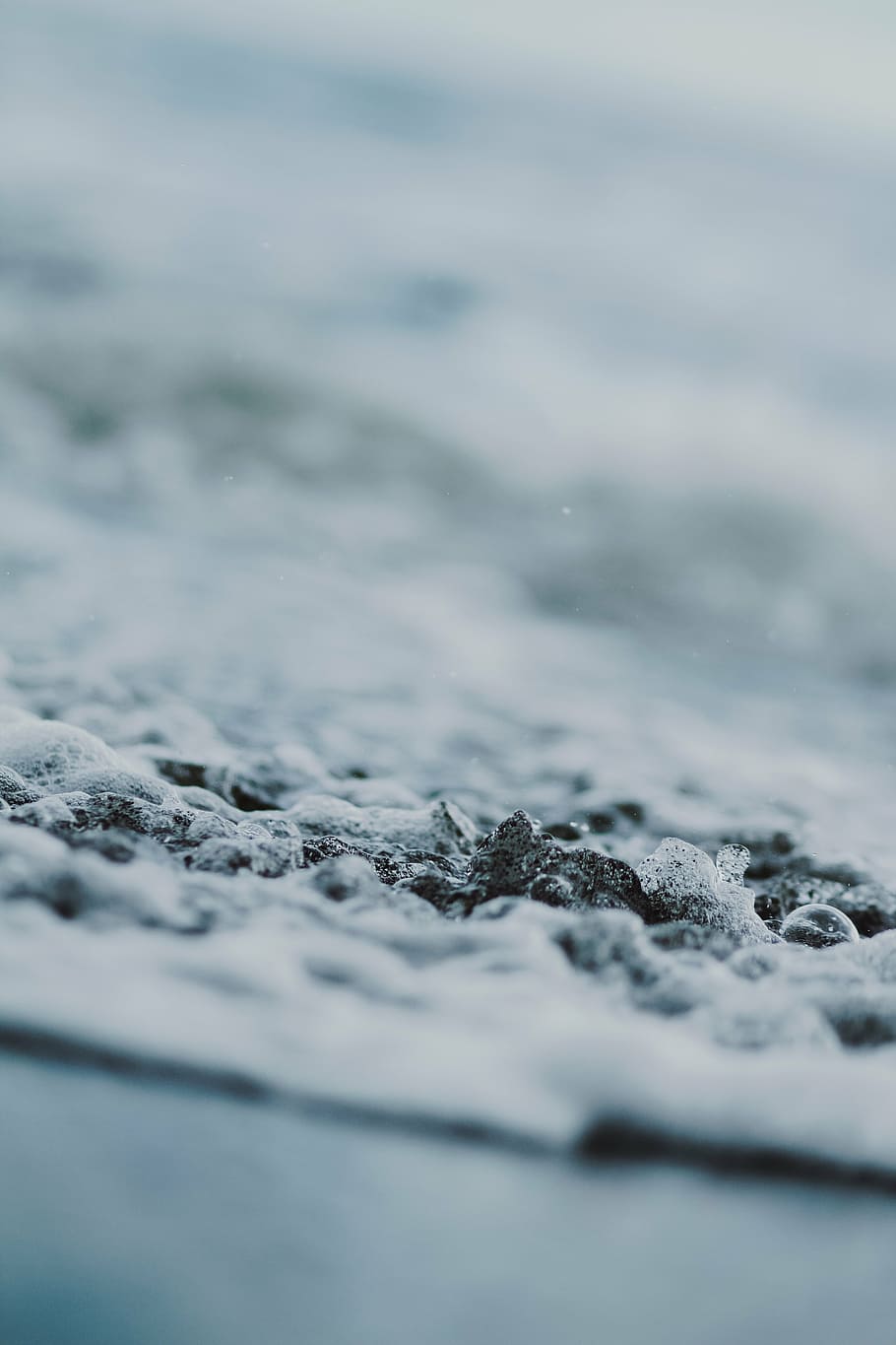 untitled, sea, ocean, water, waves, nature, blur, snow, winter HD wallpaper
