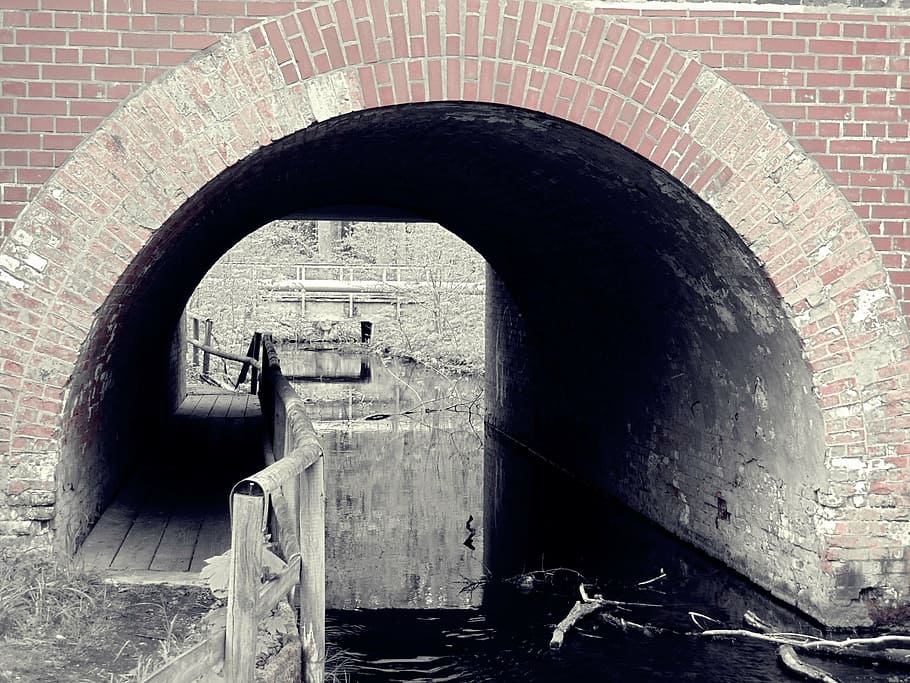tunnel, passage, shadow, underpass, dark, opening, railways HD wallpaper