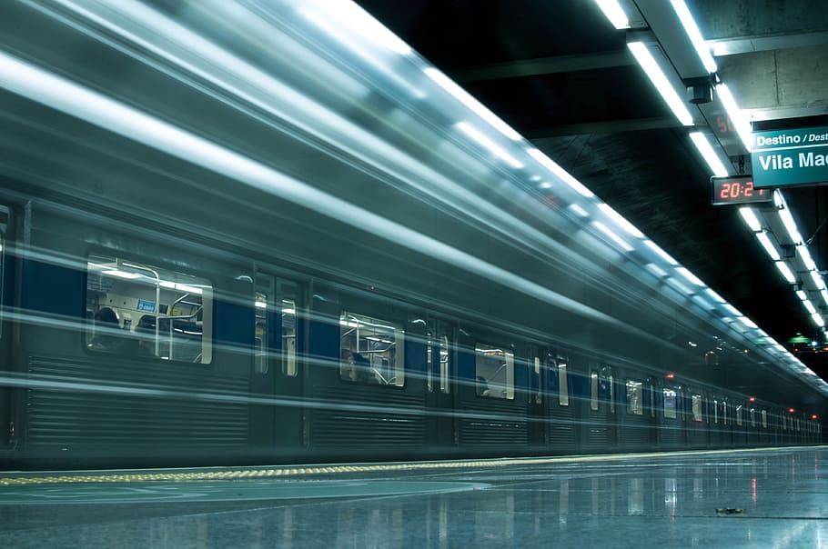 Time Lapse Photography Of Train In Train Station, blur, blurred