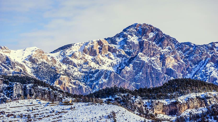 nature, panoramic, snow, mountain, panoramic image, cold, landscape HD wallpaper