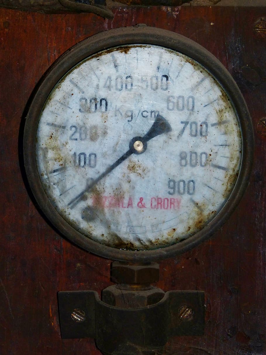 pressure gauge, indicator, old, vintage, clock, instrument, HD wallpaper